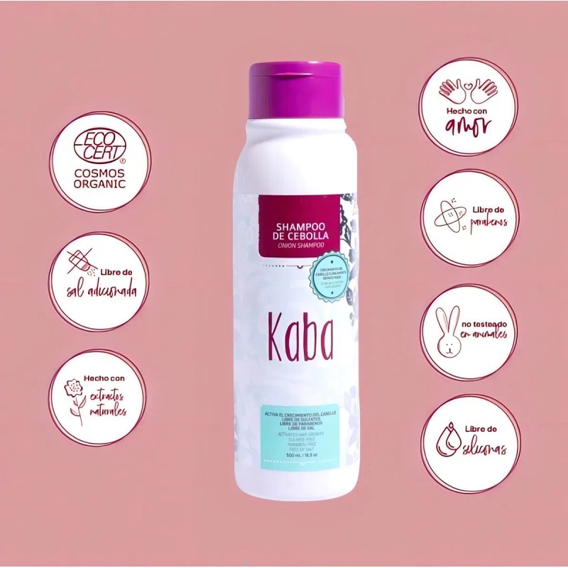 Shampoo De Cebolla Sin Sales, Parabeno Ni Sulfato 500ml Kaba