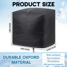 Breling Ice Maker Cover Bag Universal Waterproof Portable 600d Oxford Fabric Dustproof Shield for Countertop Appliances Machine, Home, Kitchen, Frige and Office(Black,Typical)