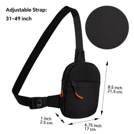 MJNUONE Mini Sling Bag for Men Outdoor Lightweight Small Crossbody Bag Women Casual Daily Bag Waterproof Chest Bag for Travel