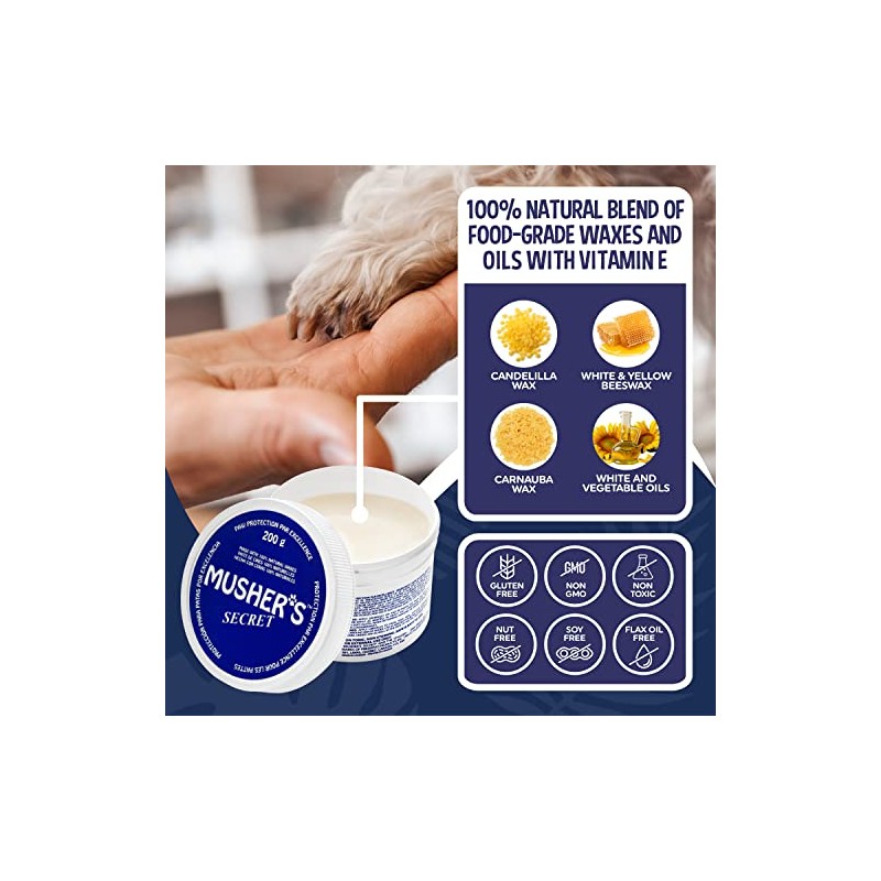 Musher's Secret Pet Paw Protection Wax, 200-Gram