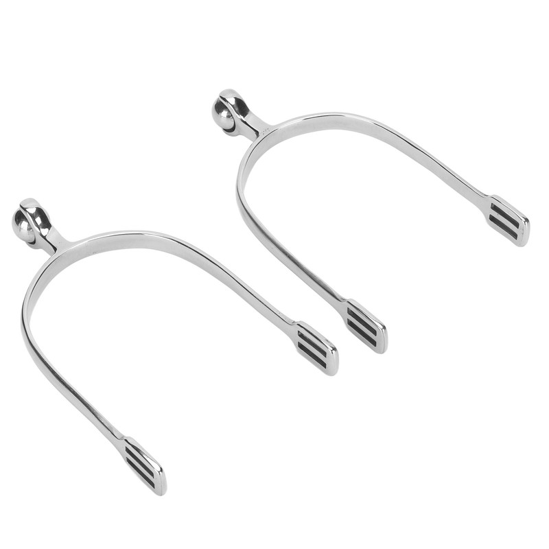 Horse Spurs English Stainless Steel with Roller Ball for Equestrian