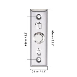 uxcell Push Button Release Switch Door Access Control System Stainless Steel Panel 92mmx28mm DC 12V 3A Silver Tone