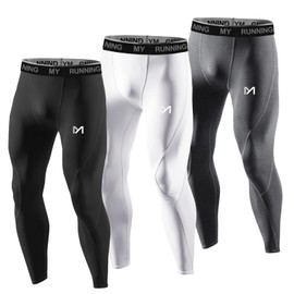 MEETYOO Leggings Uomo, Calzamaglie Sportive Pantaloni Fitness Compressione Baselayer per Jogging Ciclismo Running