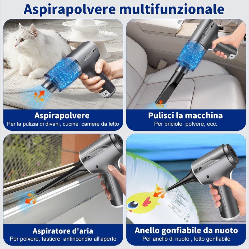 TENGWUDZ Handstaubsauger Kabellos, Mini-Autostaubsauger,