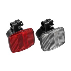 BULLSPANN 2pcs Bicycle Front and Rear Reflector Kit Mountain Bike Safety Warning Reflector Handlebar Seatpost Night Cycling Red and White