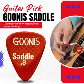 Goonis Saddle Guitar Picks | 0.8 | Guitar Picks For Acoustic & Electric Guitars | Bass Picks | Unique Saddle Design For Better Grip | Guitar & Bass Accessories