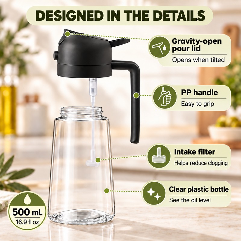 2 in 1 Oil Sprayer and Dispenser – 16.9 fl