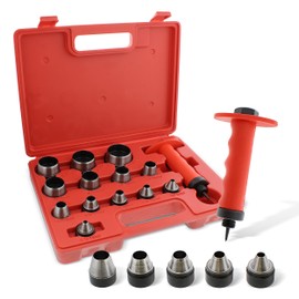 ABN Hollow Punch Kit Leather Punches Tools Hole Punch Set Gasket Punch Set Gasket Cutter 3/16 to 1-3/8in (5-35mm)