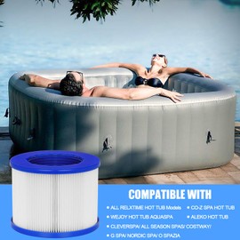 Roltoy Hot Tub Filters Replacement Cartridges with RELXTIME, ALEKO, Wejoy, Aquaspa Spas, Compatible with Most Hot Tubs and Massage Pools, Screw-in Type (8 Pack)