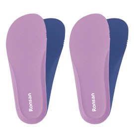Insoles (2 Pair Set) Anti-fatigue, Shock Absorption, Standing Work, Sports, Footbed, Inserts, Reduces Foot Strain, Comfortable, Antibacterial, Deodorizing, Anti-Slip, Size Adjustable, Unisex (Pink, L