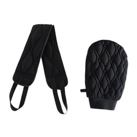 perfeclan 2pcs Body Scrubber Wash Handschuhe Badzubehör Reinigung Bad Dusche Mittel Peeling Handtücher für Hotel Badezimmer Fitnessstudio, Schwarz