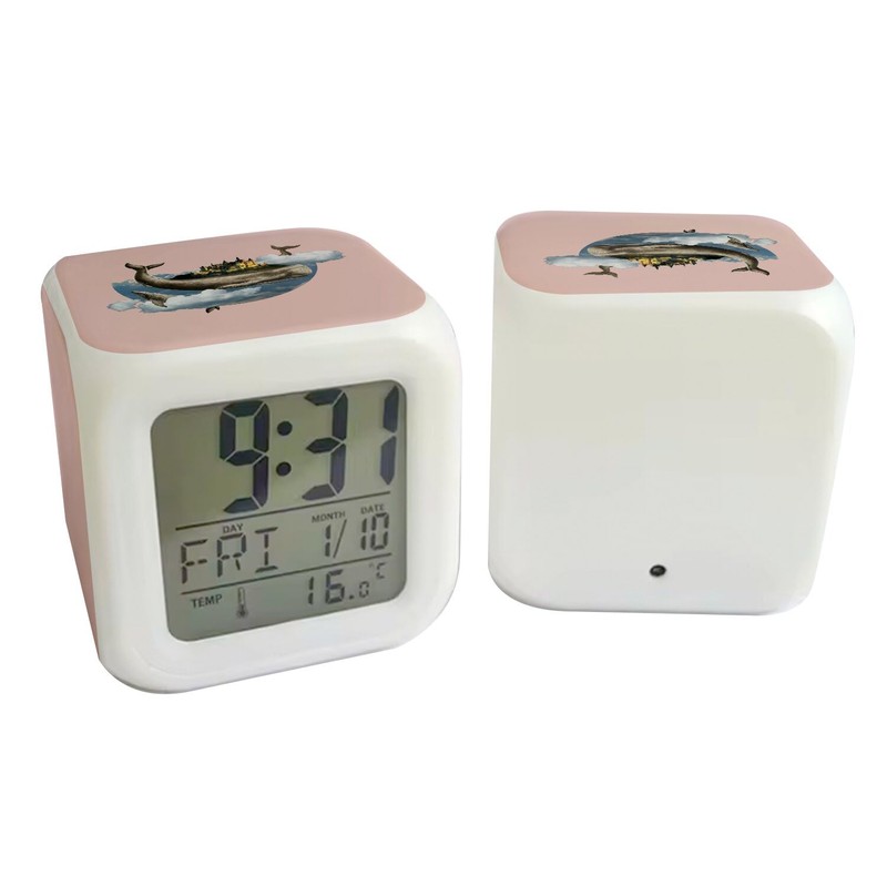Fabulous Alarm Clock Cube with Lighting, Pink - Castle Whale