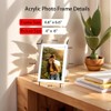 2 Pack Acrylic Clear Picture Frames with Stand, Magnetic Photo