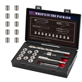 SENNMONN M10X1.0X12.7MM Thread Repair Kit with Insert HSS Drill, Tap, Counterbore, Installation Driver, Metric, 10PCS Stainless Steel Insert M10X1.0X12.7MM
