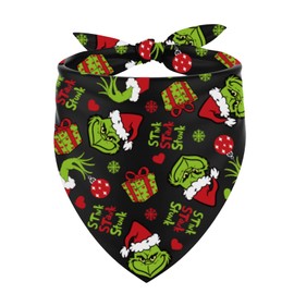 Christmas Dog Bandana Merry Christmas Triangle Bibs Dog Scarf Adjustable Accessories for Small Medium Dogs Cats Pets