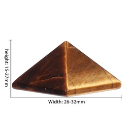 Amogeeli Mini Tiger's Eye Stone Healing Crystal Pyramid for Meditation Reiki Decoration, Palm Pocket Stone Pyramid for Positive Energy