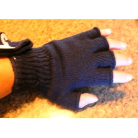 Newberry Outdoors Men's Women's Wool Fingerless Gloves Made USA Black, Green ,Gray 1 Pair    S M L - Black, Large