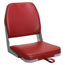 ERGOSEAT Low Back Boat Seat Fold-Down Fishing Boat Seat, 1 Pack, Red
