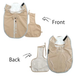 MAMORE Dog Raincoat,Waterproof Dog Raincoat Hooded Poncho with Adjustable Belly Cover,Reflective Lightweight Pet Rain Jacket for Small and Medium Dogs (Khaki-Female, X-Large)