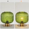 Soutas Glass Globe Table Lamp, Mid Century Modern Green Table