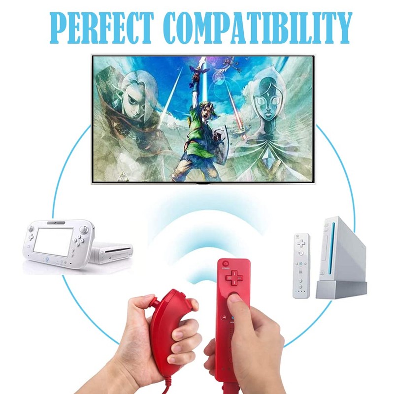 Wii Remote Controller, 2 Packs Upgrade Wii Wireless Controller Compatible