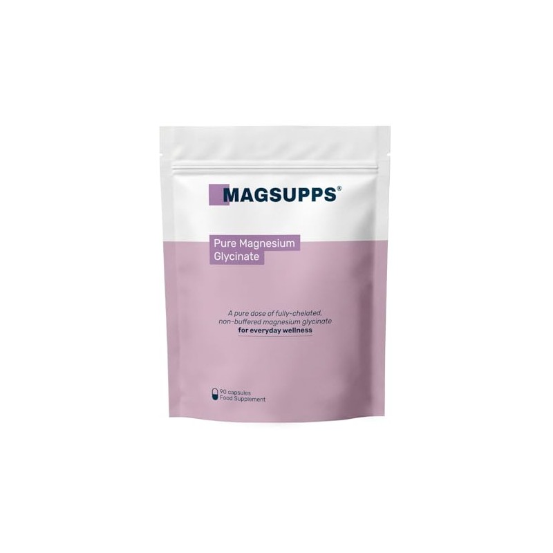 Magnesium Glycinate - 100% Pure, Fully-Chelated, Non-Buffered - 100mg Magnesium