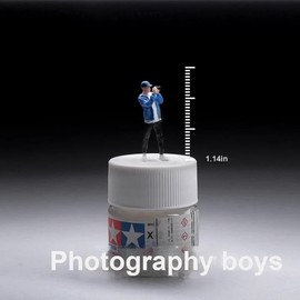 1:64 Scale Hand-Painted Miniature Figures - Realistic Garage Scene People for Model Car Displays, Diorama Props, and Photography (Standing Pose)