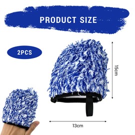 Asheyya 2 Pcs Wash Mitt for Car Washing, Anti-Scratch Soft Microfibre Wash Mitt for Car & Home Cleaning