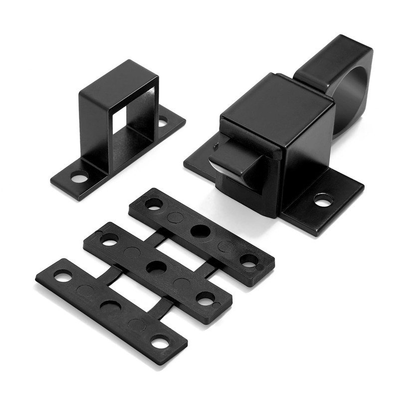 INIRET 2 Packs Self-Closing Latches, Black Spring Door Lock, Aluminum