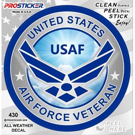 ProSticker 430V (One) United States Air Force Veteran USAF Decal (6")