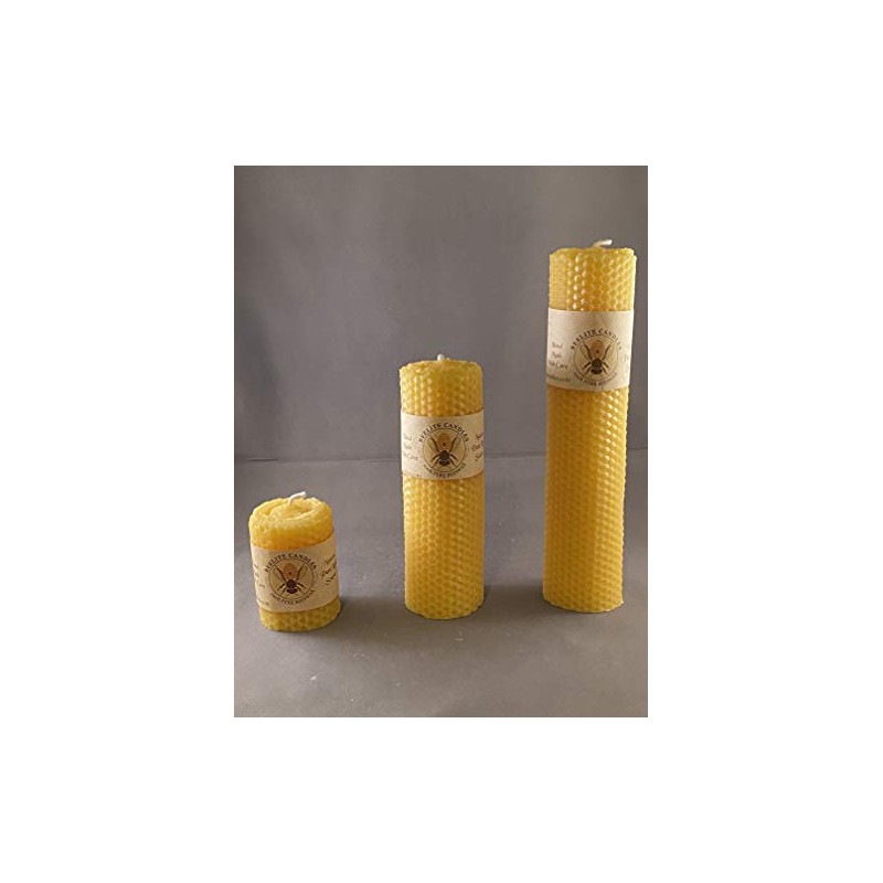 Pure Natural Beeswax Honeycomb Pillar 2-Pack (2" X 3")