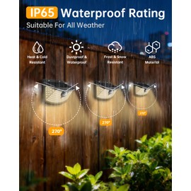 Aootek New Solar Motion Sensor Lights 120 LEDs with Lights Reflector,270° Wide Angle, IP65 Waterproof, Step Lights for Front Door, Yard, Garage, Deck (Black, Warm White, 8-Pack)