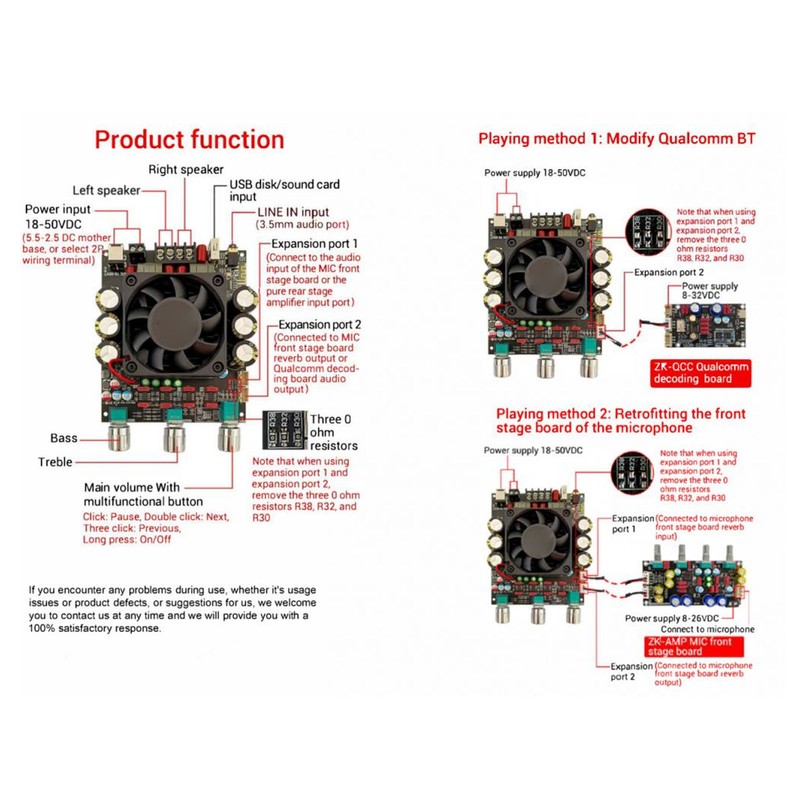 ZK 3002T 300W 300W Bluetooth Amplifier Board with TPA3255 Chip