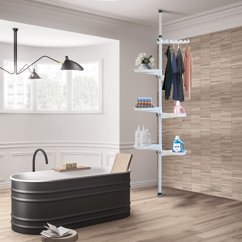 VPABES 7-Tier Shower Caddy Corner for Bathroom,Adjustable Shelves with Tension