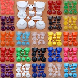 11 in 1 Full Buttons ABXYZ Button Thumbstick Cap Joystick Dpad Buttons for Nintedno Gamecube NGC Constroller (M-Clear Red)