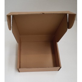 iDEALS UK PACKAGING LTD Folding Lid Self Locking Postal Strong Cardboard Boxes - Internal Size 250 x 250 x 75mm (10''x10''x3'') Small Parcel Size Tuckin Flaps - Easy to Assemble & 100% Recyclable (20)
