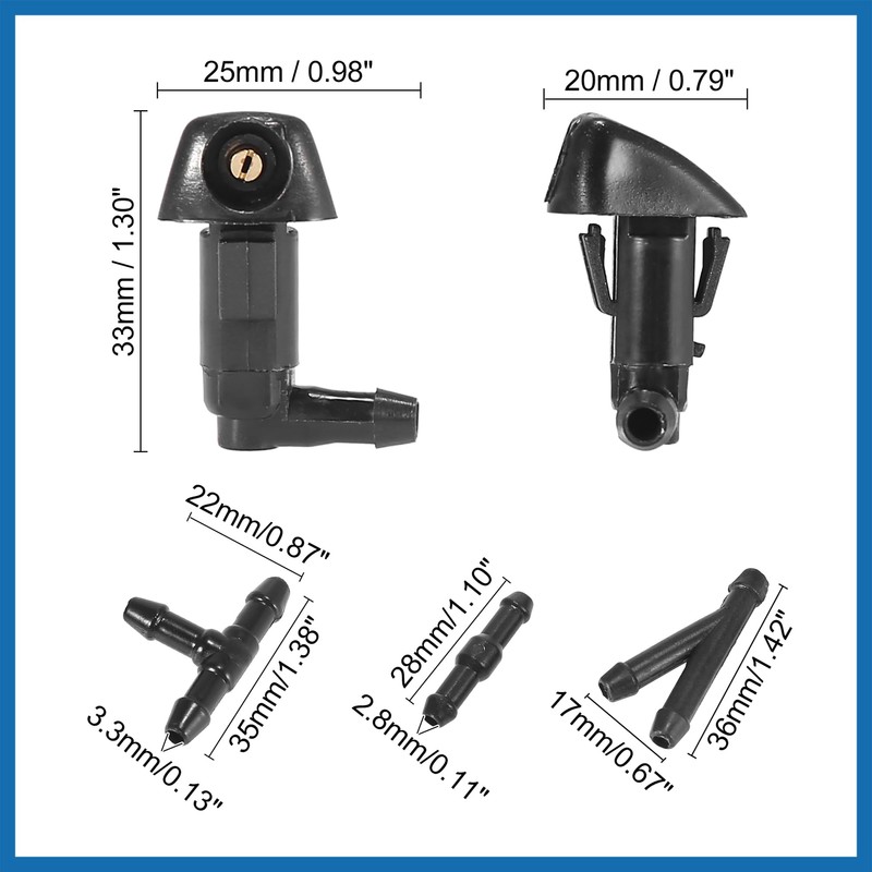 A ABSOPRO Front Windshield Washer Nozzle Sprayer Kit for Honda