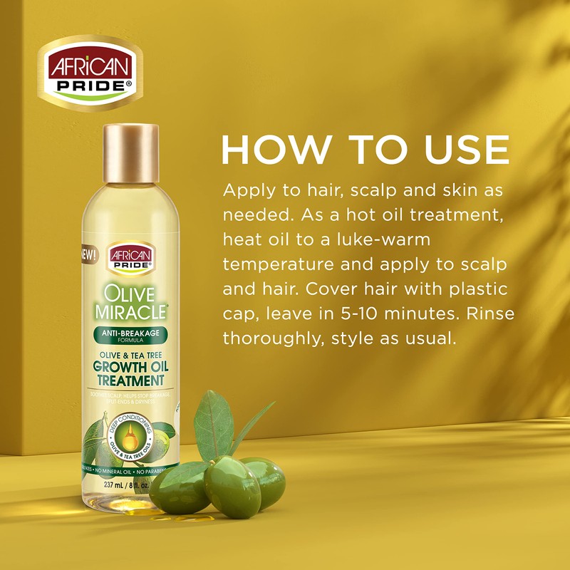 African Pride Olive Miracle Anti-Breakage Maximum Strengthening Growth Oil 237