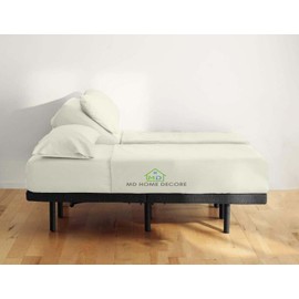 Split Cal King Sheets- Split California King Sheets Sets for Adjustable Bed- 5 Pcs Set- Split Cal King Sheets for Sleep Number Bed- 16 Inch Deep Pocket Adjustable Bed Sheets (Ivory Solid)