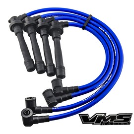 VMS RACING 91-99 Blue Performance Ignition Spark Plug Wires Set Compatible with Nissan Sr20de Se-r Dohc 1991-1999