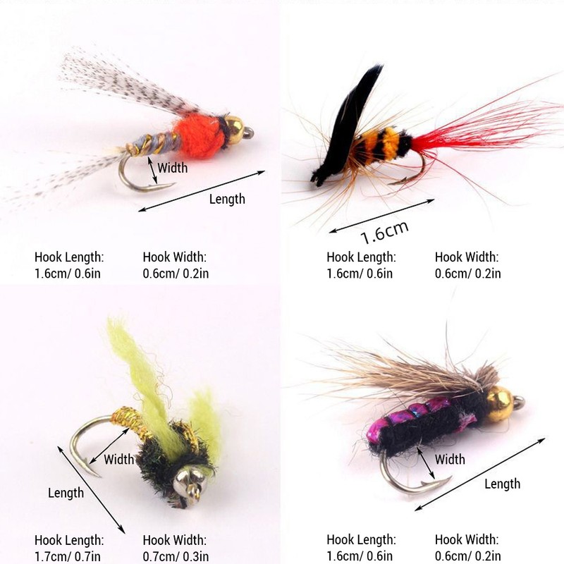 64pcs Fly Fishing Flies Fly Fish Lure Kit Fly Fishing