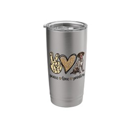 GSP Hunting Dog Peace Love German Shorthaired Pointer Stainless Steel Insulated Tumbler