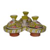 Handmade Salt & Pepper Pinch Triple Tagine Set Spice Holder