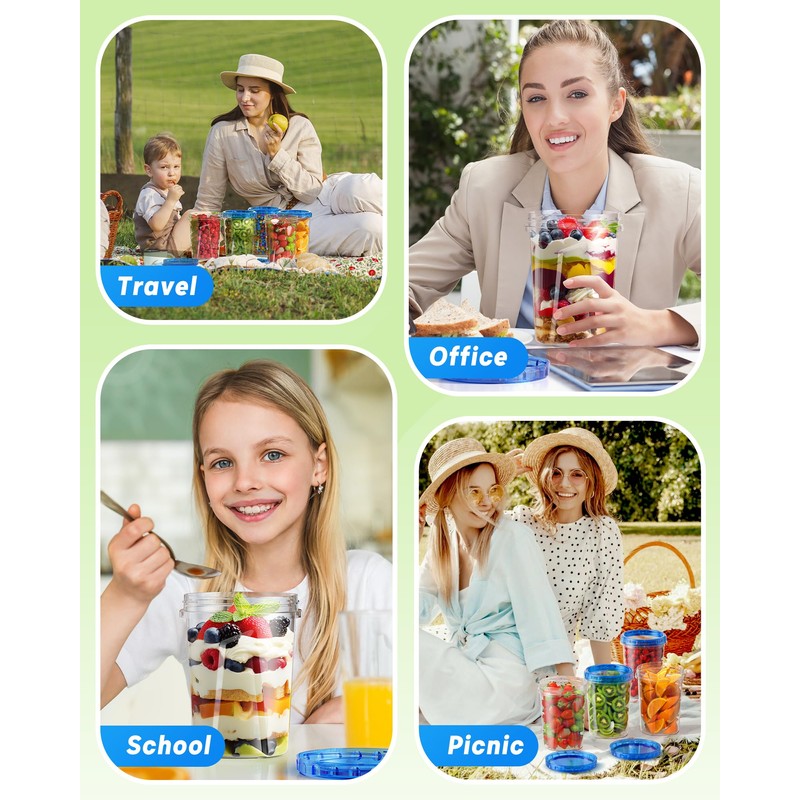 BiuLeon 6 Pack-34oz Freezer Storage Containers, Plastic Food Storage Containers