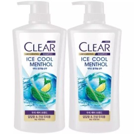 Clear 클리어 아이스 쿨 멘솔 샴푸 650ml 2개 Clear Ice Cool Menthol Shampoo 650ml 2pcs