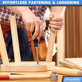 EffektWerk - 6-pc Screwdriver Set - 4 Flat Head & 2 Phillips Screwdrivers w/Magnetic Tips & Ergonomic Handles - Multi-Purpose Tool Kit for Household Repairs