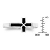AeraVida Sideways Cross Black Onyx Inlay Sterling Silver Ring-9