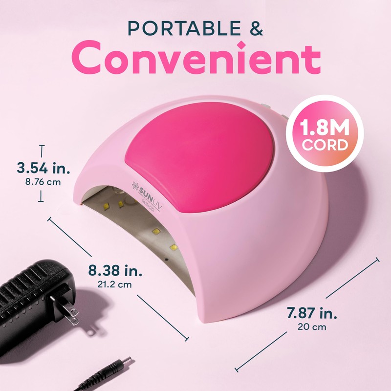 SUNUV 48W UV LED Nail Lamp with 4 Timer Settings,