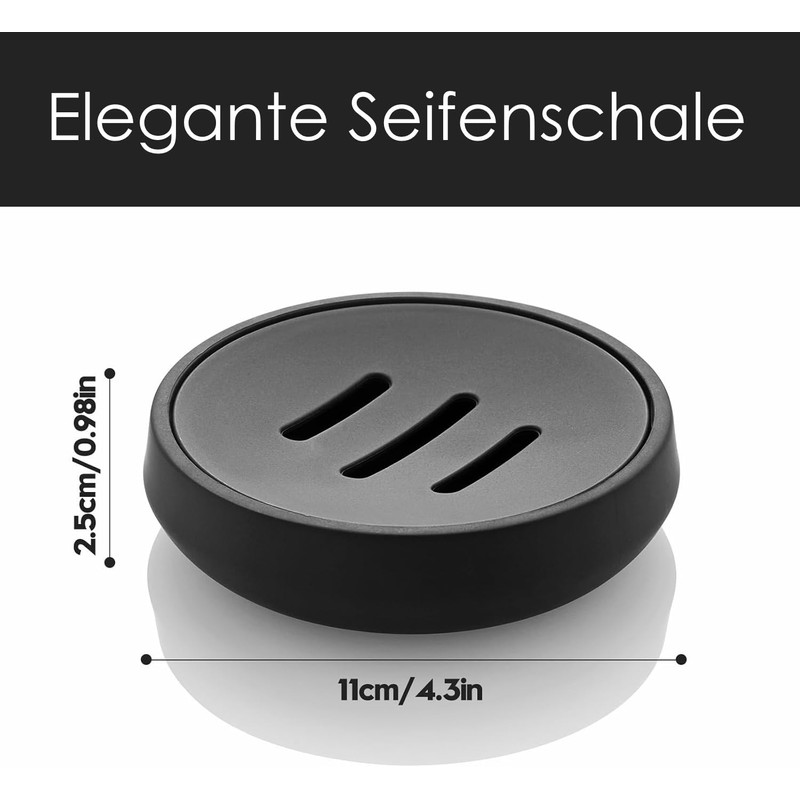 Soap Dish Black Round