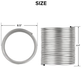 GEPPHILL 1/2" x 50Ft 304 Stainless Steel Tubing Coil, Immerson Tubing Coil, Water Chiller Tube, Ice Bath Beer Brewing Tubing Coil, Welded Stainless Steel Tubing for DIY Projects